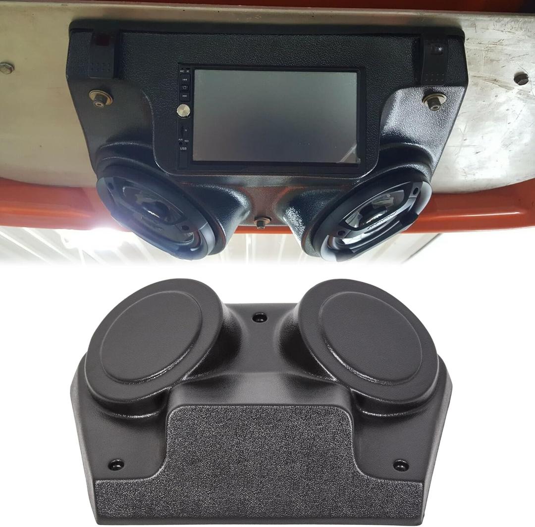 KUAFU Universal Overhead Stereo Console Compatible with Polaris RZR 570 800 RZR-4 XP1K Golf Cart Radio Cover Black