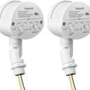2 Pack Motion Sensor, 180-Degree Replacement Motion Detector, Adjustable Time & Detection Sensitivity Up to 60 Feet Range, 3 Working Modes Pir Motion Sensor for Security Floodlight, White, UL Listed