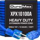 DuroMax XPX10100A Heavy Duty SJEOOW 100-Foot 10 Gauge Blue Single Tap Lighted Extension Power Cord