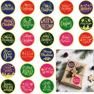 2 x Christmas Stickers for Envelope Seals Cards Making Crafts 2 Inch Round Happy Holiday Christmas Label Card Vinyl Stickers for Mailing Baked Goods Gifts Decorative Bag (ho168)