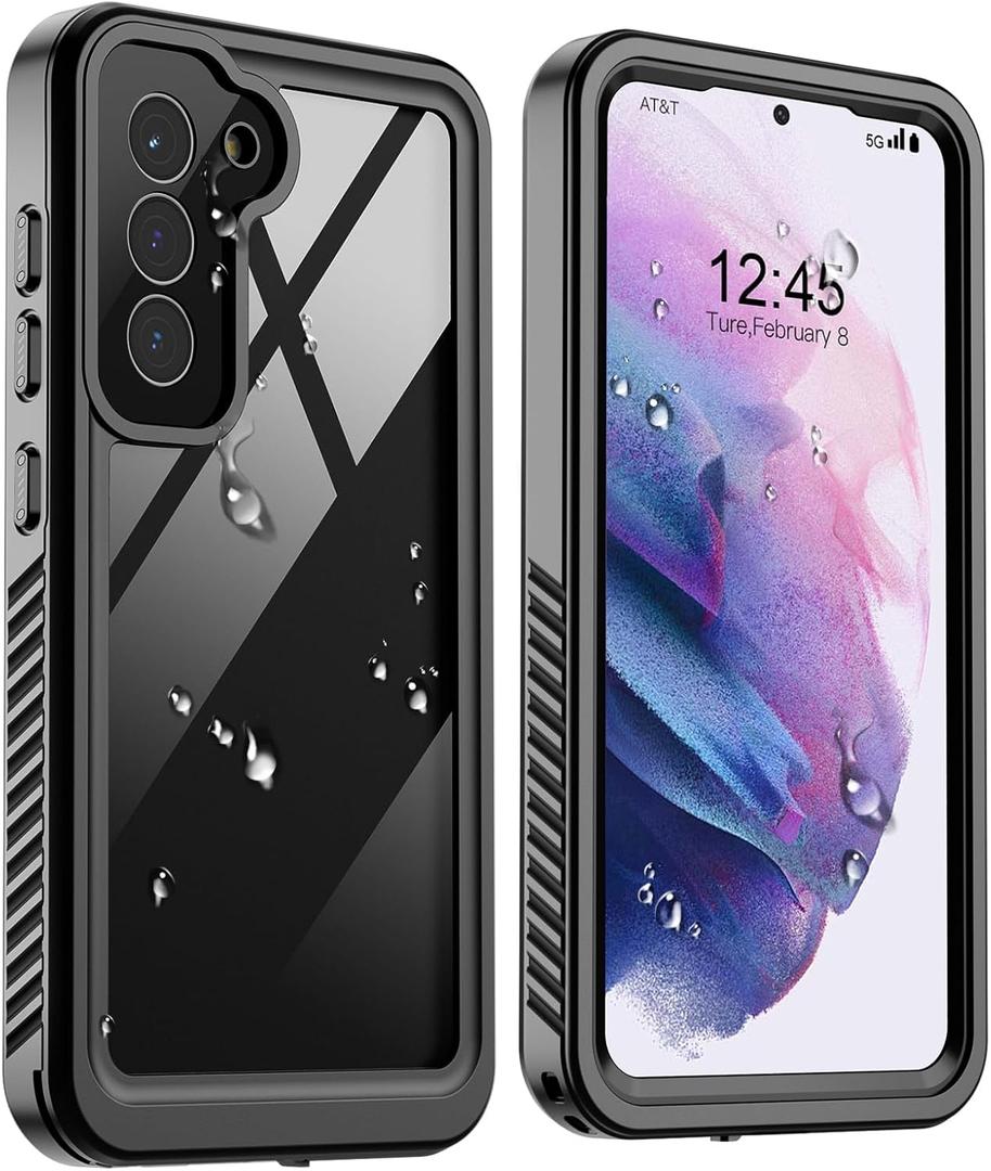 Designed for Waterproof Samsung Galaxy S21 Case, Built-in Camera & Screen Protector [IP68 Waterproof] [Military Drop Proof] Full Body Protective Phone Case for Galaxy S21, Black/Clear
