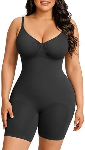 FeelinGirl Shapewear Tummy Control Seamless Bodysuit Hip Enhancer Body Shaper for Women XS/S