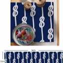 Nautical Knot Table Runner 36 Inches Short, Cotton Linen Small Short Kitchen Dining Coffee Table Runners Dresser Dcor, Burlap Runner for Table, Wedding, Party Ocean Beach Sailboat Navy Blue