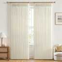 Pinch Pleated Linen Extra Long 108 Inch Curtains for Living Room 2 Panels Set, Cream Memory Trained Light Filtering Semi Sheer Floor to Ceiling Drapes Bedroom Elegant Curtain 9FT Length Windows Decor, 50"W x 108"L