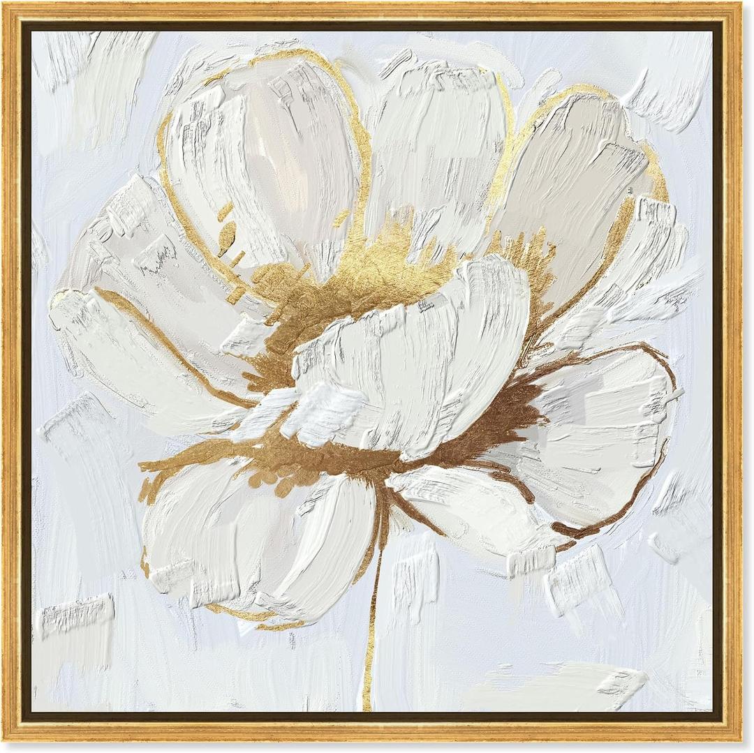 Goddess Floral Canvas Print Botanical Wall Art by Art Remedy, Gold Frame, 40 x 40, 41"L x 41"W