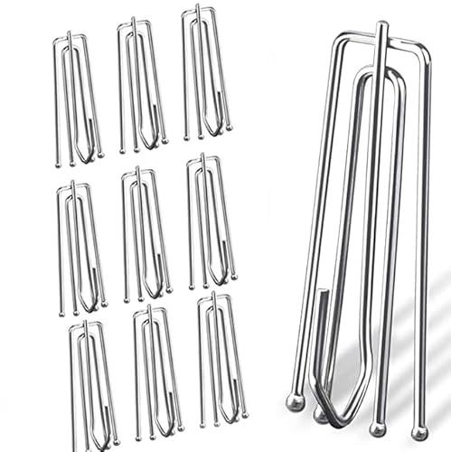 20 Pcs Stainless Steel Curtain Pleat Hook, Dveda Drapery Hooks Traverse Pleater, Curtain Pleater Tape Hooks, 4 Prongs Pinch Pleat Clips Hooks for Window Door Bathroom Curtain