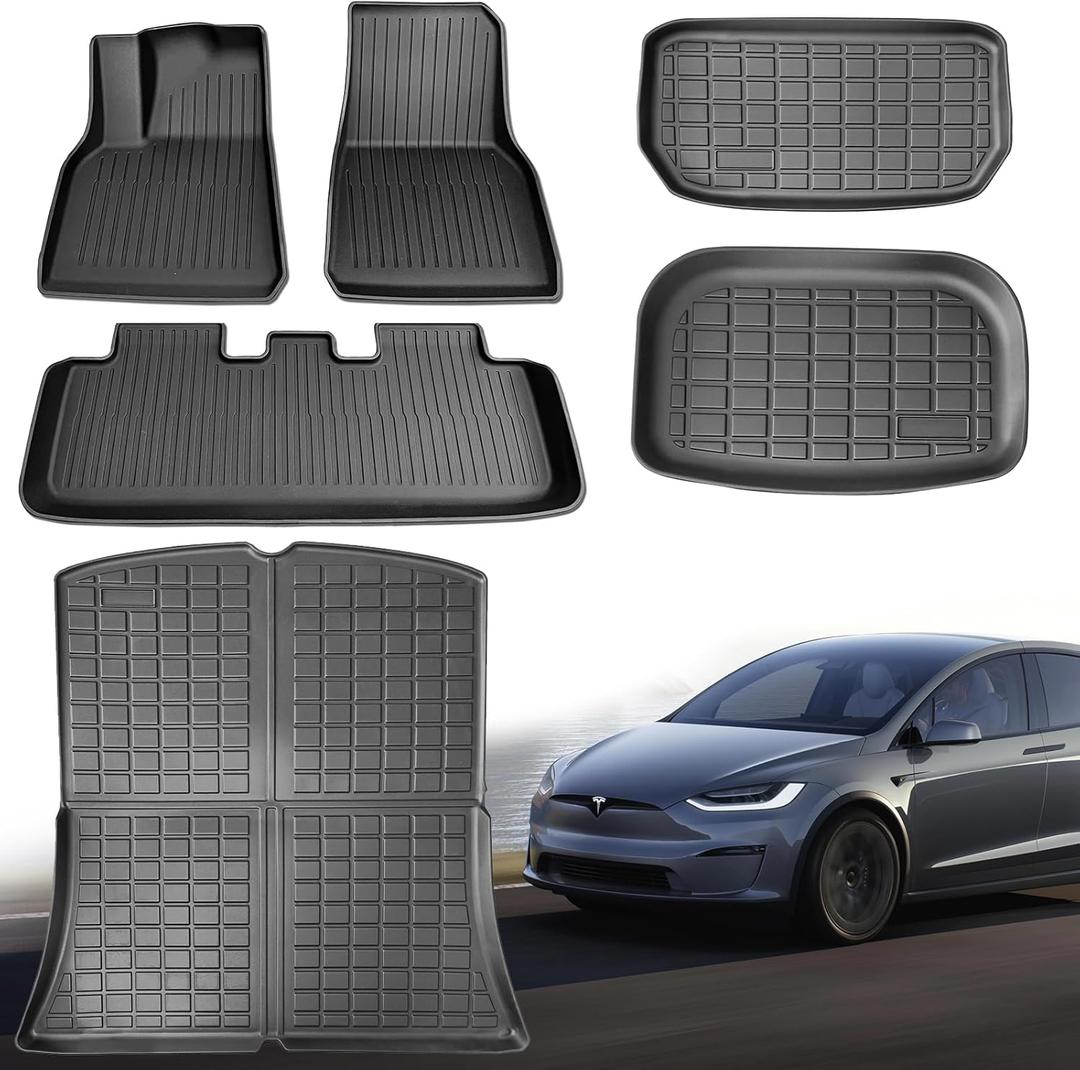 Model y Floor Mats Cargo Liner for Tesla Model Y 2024 2023 2022 2021KEEPUP 5-Seat All Weather Custom Fit Car Interior Accessories TPE Cargo Liner Vehicle Trunk Mat (Not Compatible with 7-Seat Model)