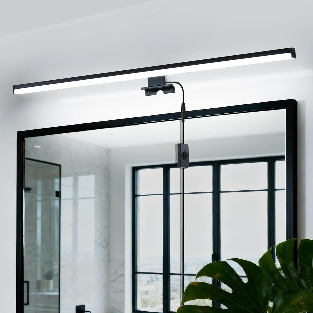28" Plug in Bathroom Light Fixtures,Vanity Lights Bar,Picture Light | Non-Dimmable,with Switch,LED,Over Mirror,Wall Lights,for Bedroom/Art/Poster/Cabinet