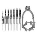 Woodworking Square Hole Drill Bits with Adapter, 1/4, 5/16, 3/8, 2/5, 1/2, 9/16, 5/8 Wood Mortising Chisel Set Wood Square Hole Mortising Chisel Drill Bit for Mortising Machines