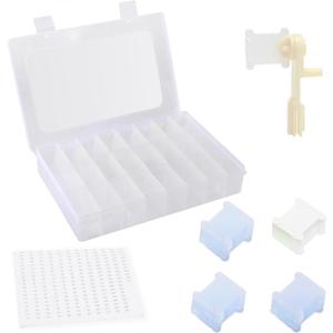 Embroidery Floss Organizer Cross Stitch Thread Organizer-Bobbin Winder 1 Removable 24 Compartments with 100 Floss Bobbins and 2 Pieces Numbered Stickers for Craft DIY Embroidery