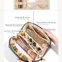 Large Capacity Travel Cosmetic Bag - Portable Makeup Bags for Women Waterproof PU Leather Checkered Makeup Organizer Bag with Dividers and Handle,Toiletry Bag for Cosmetics