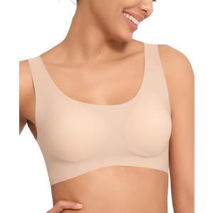 Soft Wireless Bras for Women Supportive Bralette Invisible Bra Full Coverage Everyday Bra for Work & Lounge One size