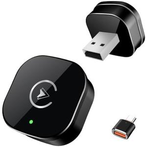 Wireless CarPlay Adapter for iPhone, Mini USB Design for Cars with Wired CarPlay, Fast Connection,5.8GHz WiFi,No Delay, Compatible with iOS 10+ & iPhone 6+, USB/Type C,Plug and Play (Black)