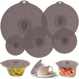 Silicone Lids for Pots and Pans - Silicone Lids for Food and Bowl Covers for Food Safe BPA Free Silicone Bowl Covers Microwave Cover(Gray)