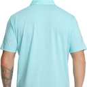 M MAELREG Golf Polo Shirts for Men Stripe Performance Moisture Wicking Dry Fit Collared Mens Polo Shirts Short Sleeve (Blue, XL)