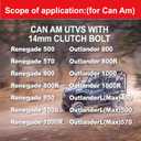 ERDIE Primary & Secondary Drive Clutch Puller Tool for Can-Am ATV's and SXS's, M14x1.5 & M8 x 1.25 x 70 Bolts