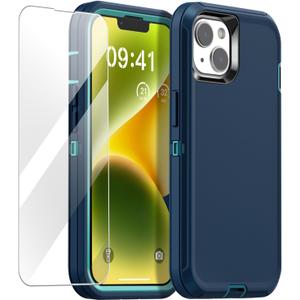 AICase for iPhone 14 Case(6.1") with Glass Screen Protector, Heavy Duty Drop Protection Full Body Rugged Shockproof/ Dust Proof Military Protective Tough Durable for iPhone 14 6.1"_7