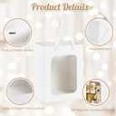 Ethhqu 24-Pack White Kraft Gift Bags with Clear Window and Handles, Includes 48 Tissue Paper, 9.8x7x5.1 Inches for Birthday Party, Baby Showers, Weddings,Valentine's Day, Easter (White Gift Bags with Window, 24Pcs), 1 count