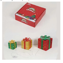 Christmas Gift Box Set, 3-Piece Folding Luminous Light String Holiday Props Decoration