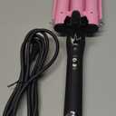 3 Barrel Curling Iron Hair Crimper: Birthday Gifts for Women Aleath Dual Voltage Adjustable Temperature Three Barrels Hair Waver - Ceramic 1 inch Curler Wand (Pink)