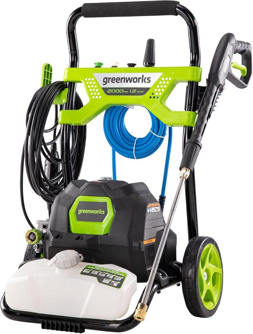 Greenworks 2000 PSI 1.2 GPM Pressure Washer (Open Frame GPW2003) GPW2003 Greenworks 2000 PSI 1.2 GPM Pressure Washer (Open Frame GPW2003) GPW2003