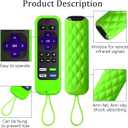 2 Pack Remote Case Compatible with Roku TCL Hisense Remote Controls,Silicone Protective Controller Sleeve for Roku Express 4K - Streaming Stick+Glow in The Dark