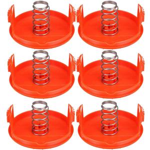 Trimmer Replacement Spool Cap - Replace RC-100-P, RC100P, 385022-03 - Compatible with Black and Decker - Weed Eater Cover - Weed Wacker Caps - Grass Trimmer Parts (6 Cap, 6 Spring) by BOOTOP