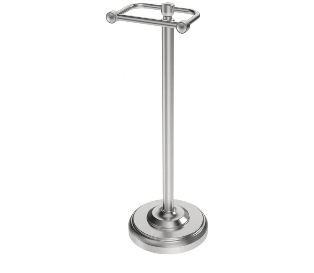Toilet Paper Holder Stand, Brushed Nickel Toilet Paper Holder Free Standing,Post Pivoting Design & Stable
