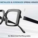 Eyekepper 6 Pack Huge Oversized Reading Glasses Women, Metalless Blue Light Blocking Computer Readers Screwless Spring Hinges, +.