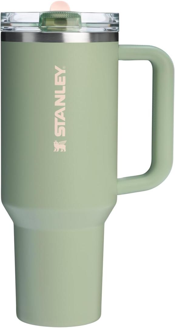 STANLEY Quencher ProTour Flip Straw Tumbler with Leakproof Lid | Built-In Straw & Handle | Cupholder Compatible for Travel | Insulated Stainless Steel Cup | BPA-Free (40 Ounces, Lichen)