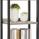 NUMENN Narrow Bookshelf, 5 Tier Bookshelves, Home Office Bookcase Shelf Storage Organizer, Free Standing Storage Shelving Unit for Bedroom, Living Room and Home Office, Grey