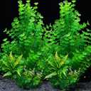 2 Pack Aquarium Decor Plastic Plants Extra Large Artificial Fish Tank Plants Tall Fish Tank Decorations- Green 12" Tall