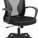 Office Computer Mesh Chair Ergonomic Mid Back Swivel Rolling Desk Chair with Armrest Height Adjustable Lumbar Support x ,Black