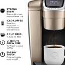 Keurig K-Elite Single Serve K-Cup Pod Coffee Maker, with Strength and Temperature Control, Iced Coffee Capability, 8 to 12oz Brew Size, Programmable, Brushed Gold