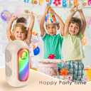 Mini Karaoke Machine for Kids & Adults with 2 Wireless Microphones Portable Karaoke Machine 2x5W Bluetooth Speaker Birthday Gift Toys Gifts for Kids Family Home Outdoor Party Cream