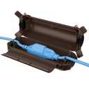 QUOBAS Outdoor Extension Cord Cover, Weatherproof Electrical Connection Box with Lockable Latches and Mounting Holes for Outdoor Sockets, Plugs, Outlets, Holiday Lighting, Power Tools, Brown