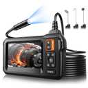 Endoscope Camera with Light, Inspection Borescope Camera with 4.3" IPS Screen, 1920P HD with 8 LED Lights, 16.6FT Semi-Rigid Cord Bore Scope, IP67 Waterproof Endoscope for Sewer, Tools(Orange)