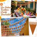 5 Pcs 44 ft Mexican Party Banner Decorations Papel Picado Dia De Los Muertos Cinco De Mayo Decor Muertos Hanging Garlands Mexican Birthday Wedding Party Decoration