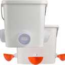 Automatic Chicken Feeder and Waterer Set Hanging Chicken Feeder No Waste Poultry Feeder 3 Gallon Water Feeder
