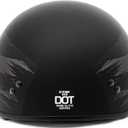 VCAN Cruiser Half Face Motorcycle Helmet with Drop-Down Sun Visor, Removable Peak and Quick Release Buckle (Black)