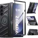Magnetic for Galaxy Z-Fold-6 Case: Heavy Duty Armor Phone Case [Compatible with MagSafe][Hinge Protection][Dual Kickstand] Shockproof TPU+PC Cover for zfold 6 5G 2024 Black