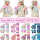 Remifa Kids Winter Hat Scarf Gloves Set, Girls Boys Toddler 8% Wool Warm Fleece Beanie Knit Neck Scarf Mittens Christmas Gift