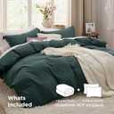 Bedsure Forest Green Oversized King Duvet Cover - 3 Pieces Prewashed Cotton-Like Polyester Extra Soft Bedding Set, Includes 1 Duvet Cover 120''x98'' with Zipper Closure & 2 Pillow Shams, No Comforter
