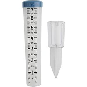 Taylor Capacity Break and Freeze Proof Flexible Silicone Rain Gauge, Measure and Monitor Precipitation, Easy to Read for Backyard, Patio, Garden, and Lawn, Post Mount or Ground Stake, 7-inch, Teal