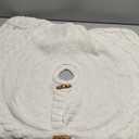 Knitted Christmas Tree Skirt Round Christmas Tree Mat Knit Thick Christmas Tree Decorations Xmas Holiday Home Party(Cream White,92cm/36inch)