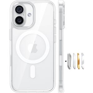 TORRAS Magnetic Shockproof for iPhone 17 case with Camera Control, [12FT Military Grade Drop Protection][Fit for MagSafe], Transparent Anti-Fingerprint & Soft Touch Case for iPhone 17, Crystal Clear