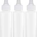 BRIGHTFROM Twist Top Applicator Bottles, Squeeze 2 OZ Empty Plastic Bottles, Refillable, Open/Close Nozzle - Multi Purpose (Pack of 3)