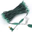 50 Counts Cool White LED Christmas Lights  25ft 5mm White Christmas Lights Outdoor Commercial Grade Waterproof, Indoor Christmas Tree Decorations, Green Wire Mini String Lights, UL, IP:65