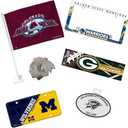 Rico Industries NFL Football Black Chrome Frame with Decal Inserts 12" x 6" Car/Truck Auto Accessory