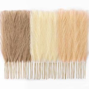50pcs Pampas Grass 17in, Faux Pompas Grass Home Decor, Artificial Pampas Fake Flowers Fluffy Vase Filler Home Wedding Party Decoration (Sand Beige Light Brown)
